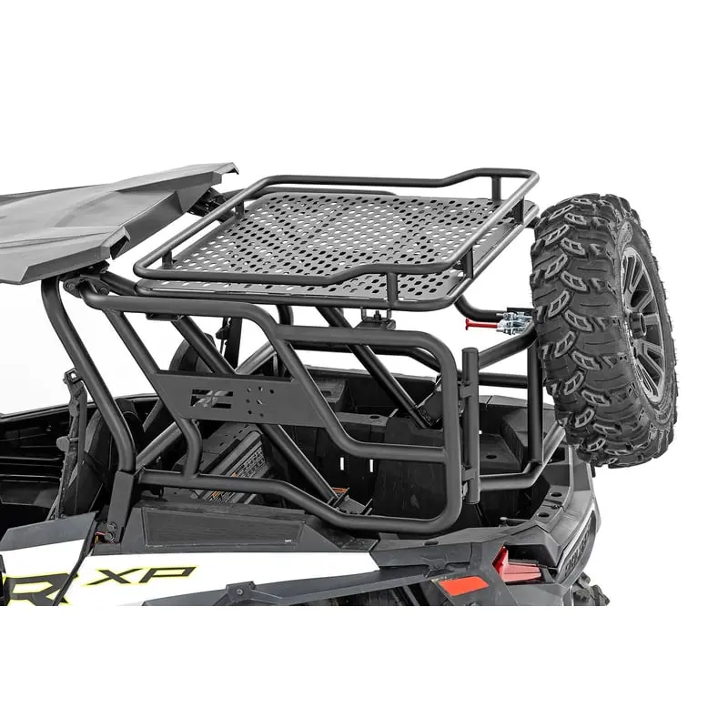 Rough Country - Tubular Rear Cargo Rack - Spare Tire Mount | Polaris RZR XP 1000