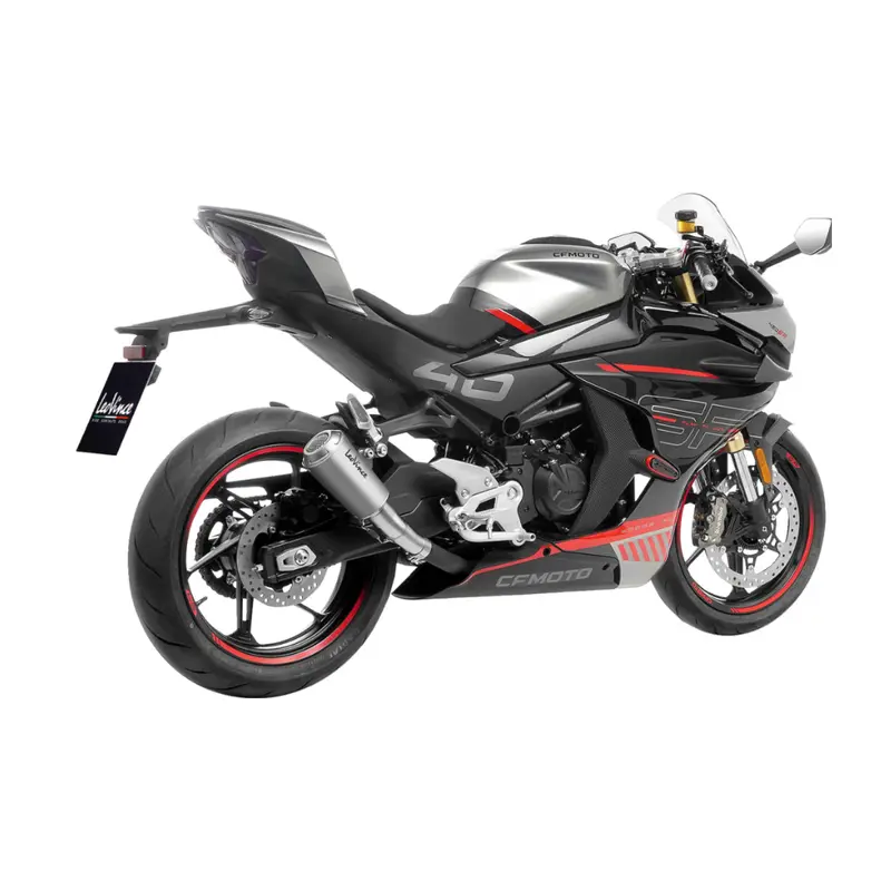 LEOVINCE - CFMOTO 450SS - LV-10 Slip-On Muffler, Matte Stainless Steel