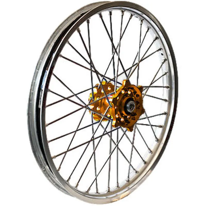 DUBYA REAR WHEEL SET 2.15X19 GOLD HUB SILVER RIM 56-3067GS