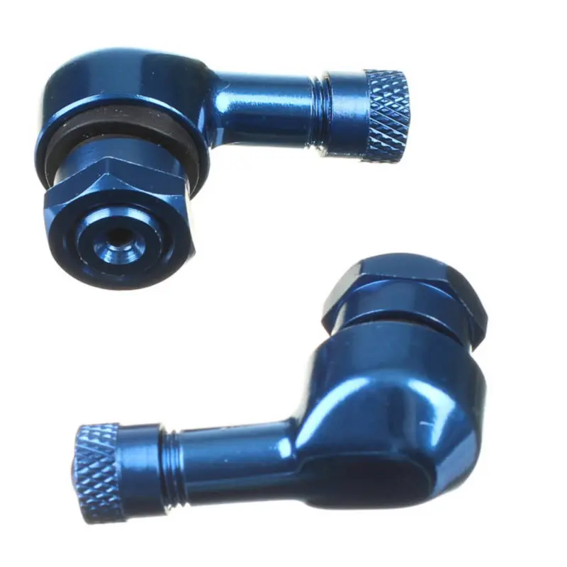 WHITES 90 DEGREE ALLOY VALVE 11.3MM - BLU (PAIR)