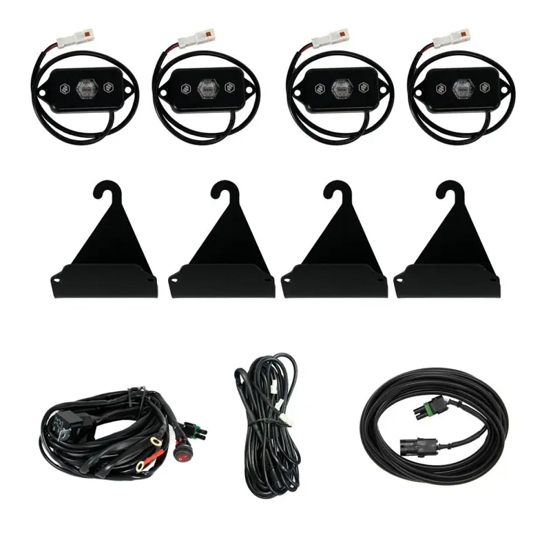 Baja Designs Rock Light Kit Bed Rail Cargo Mount Red Lens 398062