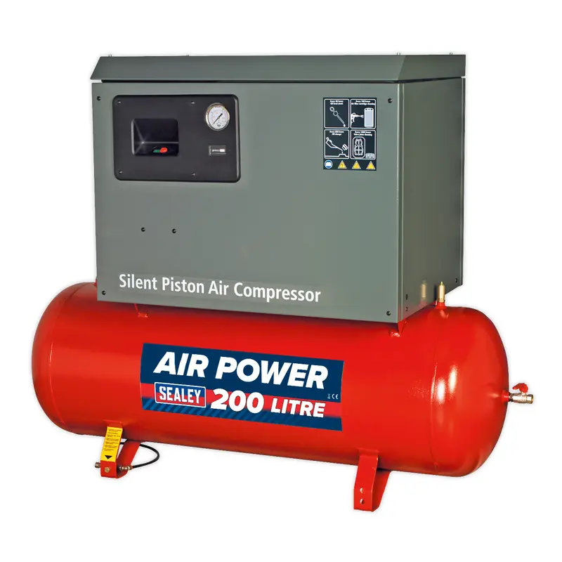 Air Compressor 200L Belt Drive 3hp with Cast Cylinders Low Noise - SAC2203BLN