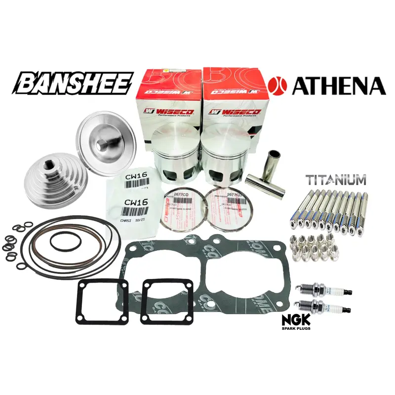 Banshee .040" Wiseco Pistons 513M06500 65.00mm Overbore Piston Top End Rebuild
