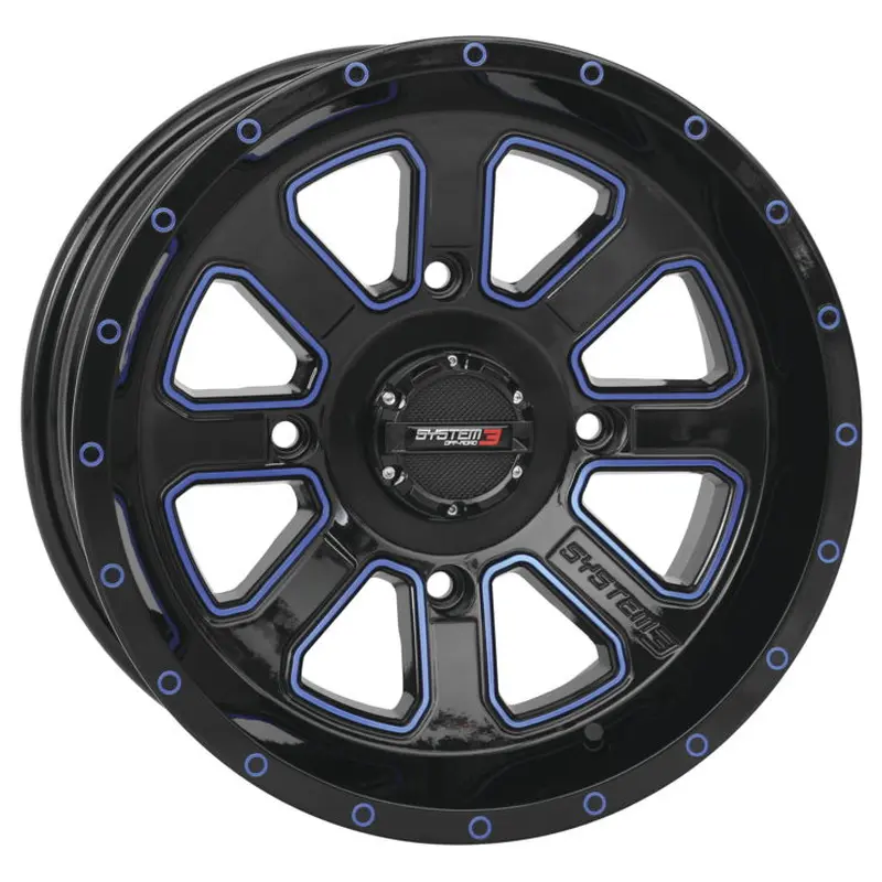 SYSTEM 3 | ST-4 | BLACK + BLUE - 20X6.5 - 4/156 - 4+3
