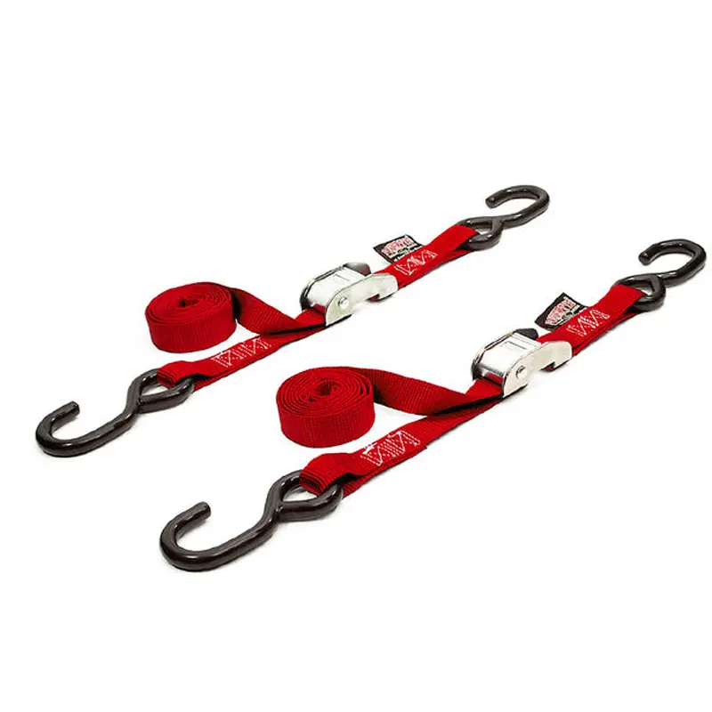 Tie Down Cam S Hook 1"X5.5' Red Pair