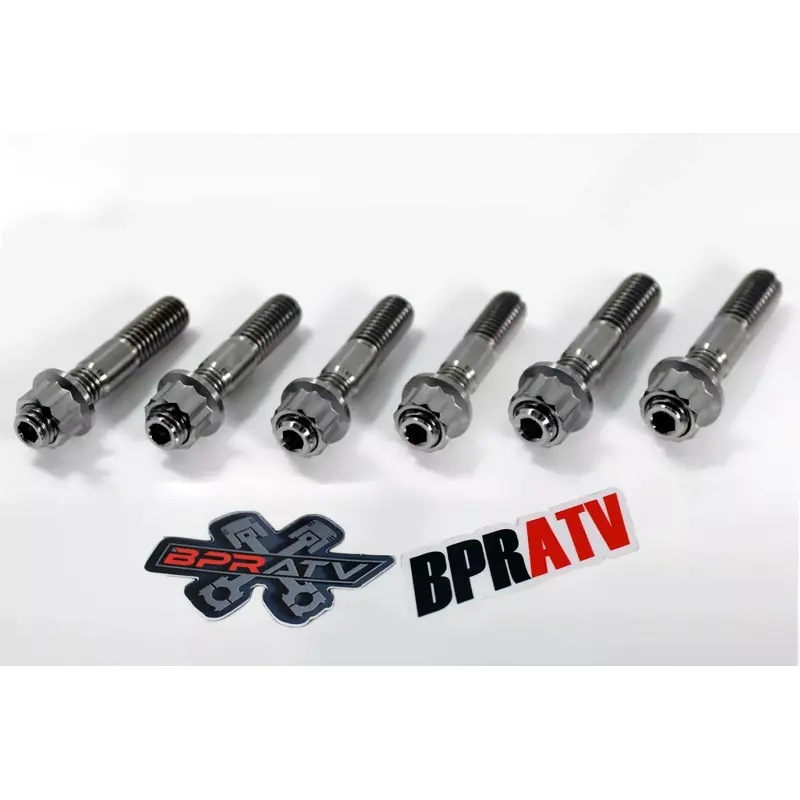 Best RZR Pro XP Turbo S S4 Ti Exhaust Studs Titanium Stud Bolt 12 Point Nuts Kit