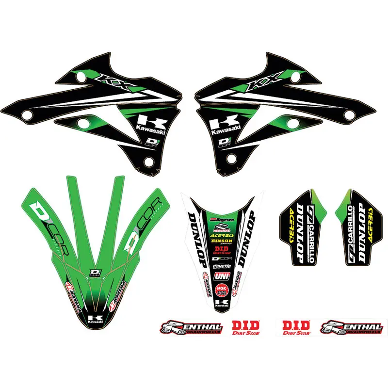 D'COR 2014 MONSTER ENERGY KAWASAKI TEAM GREEN GRAPHICS/TRIM KIT 10-20-514