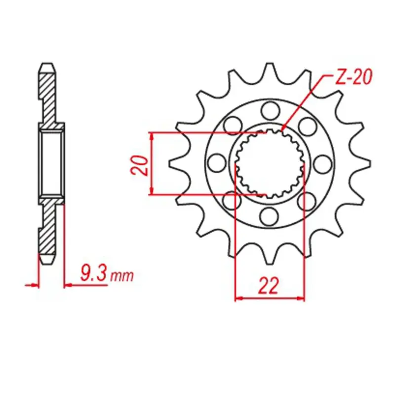 MTX 1446 Hornet Lightweight Steel Front Sprocket #520