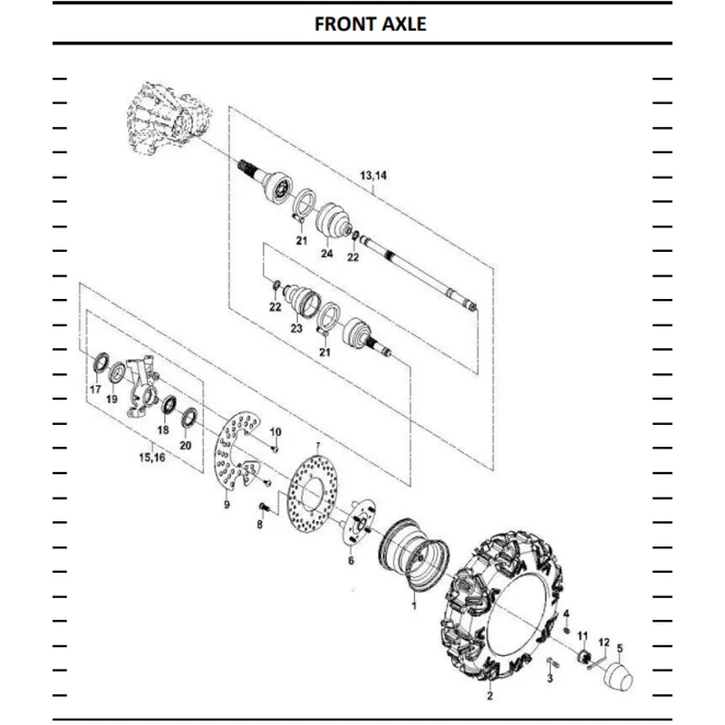 HiSUN - Outer Oil Seal,Front Knuckle 38557 - P115000911190000