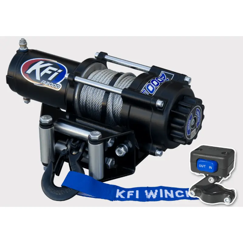 KFI Winch 2000lbs - Steel Cable - No Hand Remote