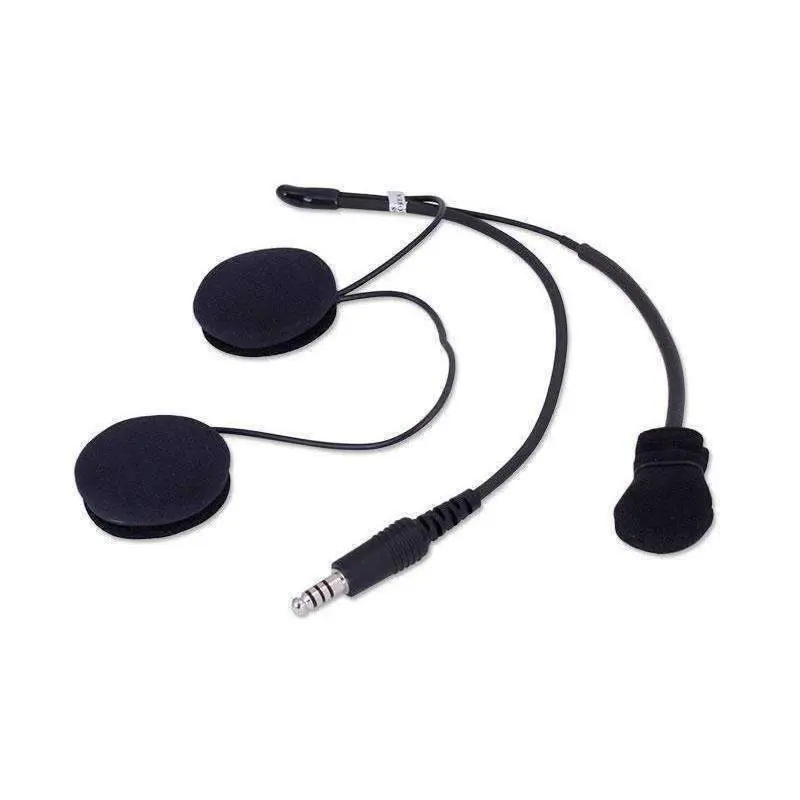 IMSA WIRED OPEN FACE HELMET KIT WITH SPEAKERS & M102 MILITARY MIC