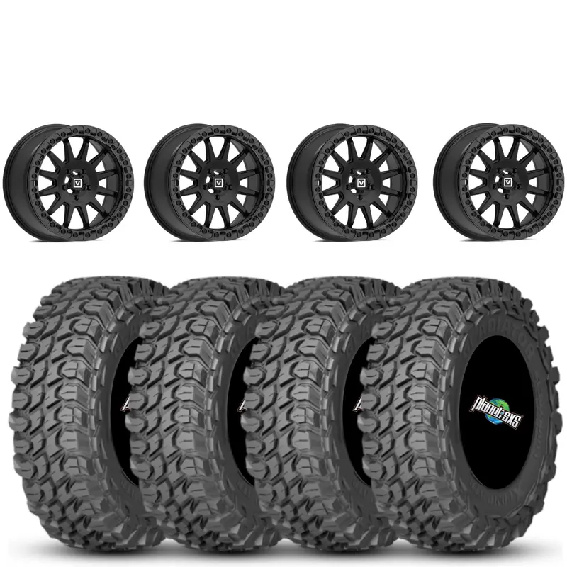 Valor V09 Beadlock 15x7 Satin Black 5+2 5/4.5 on Gladiator X Comp 10 Ply 35x10-15