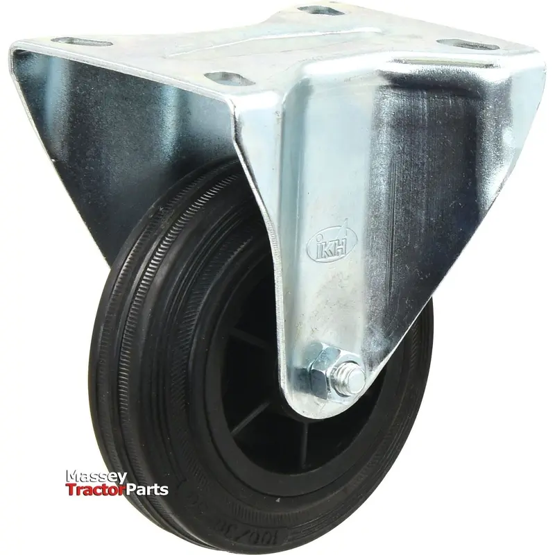 Fixed Rubber Castor Wheel - Capacity: 205kgs, Wheel : 200mm | Sparex Part No.S.53624