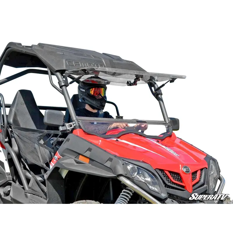 SuperATV CFMOTO ZForce Scratch Resistant Flip Windshield