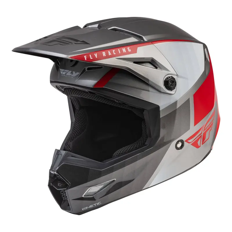Fly Racing Kinetic Drift Helmet - Charcoal / Grey / Red