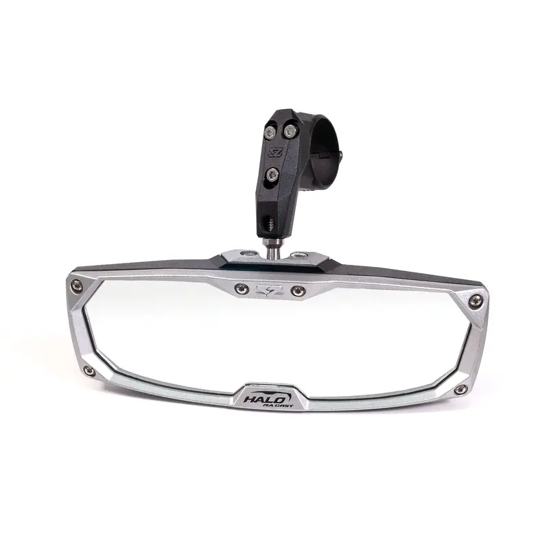Halo-RA CAST Rearview Mirror with Cast Aluminum Bezel  1.75 Round Tube by Seizmik