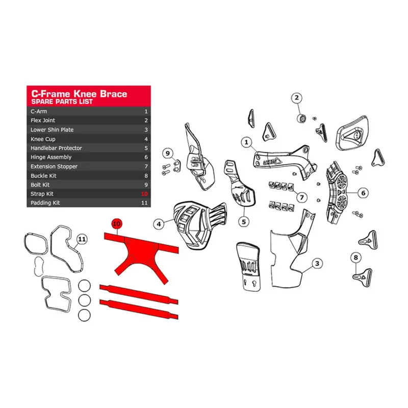 Leatt Strap Kit All C-Frame Carbon (Pair) (2XL)