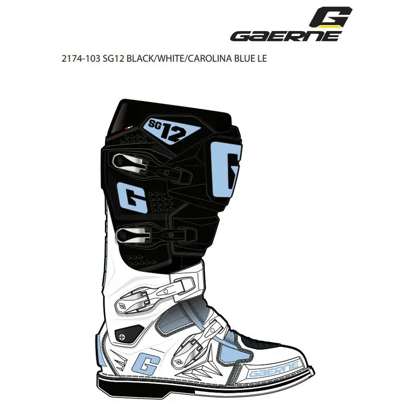 GAERNE SG-12 Le Boots Black/White/Carolina Blue Size 12 - Part Number 2174-103-47